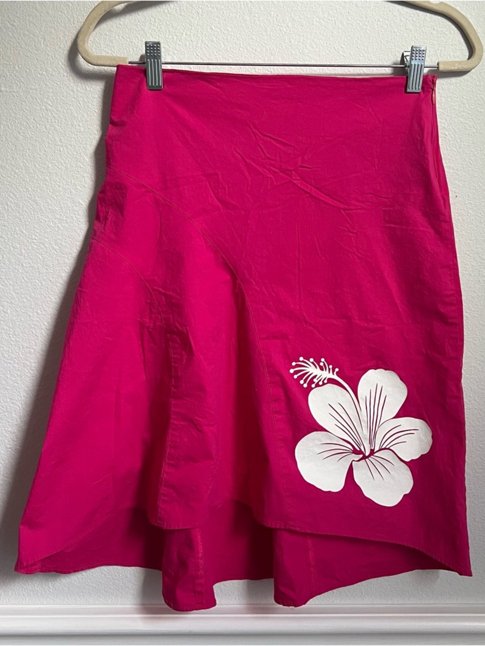 Vintage Forever 21 Y2K Hot Pink Floral Summer Skirt